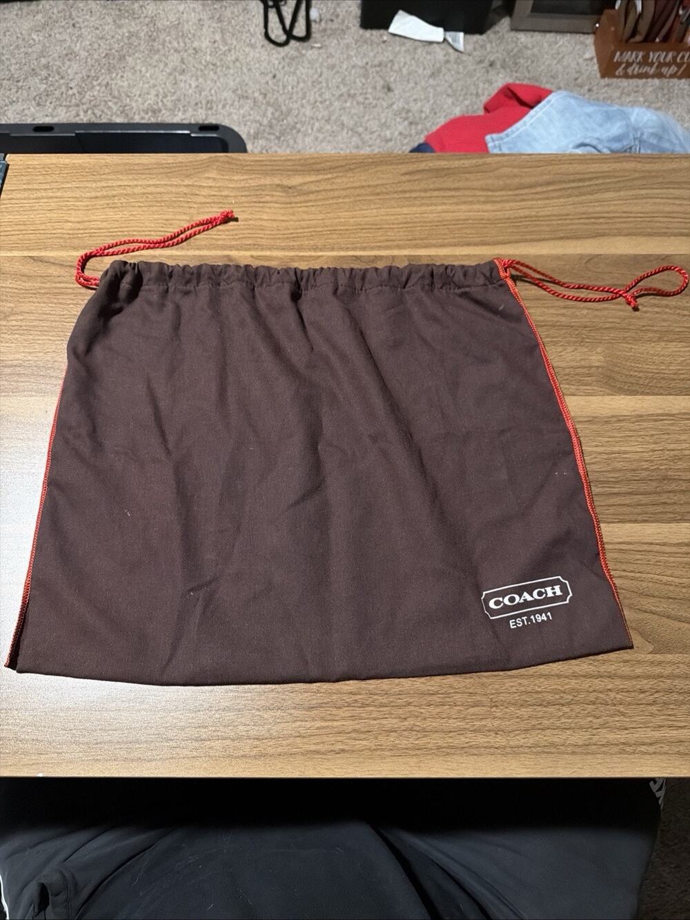 COACH Brown/Red 12x15 Inch Dust Bag